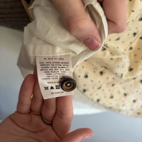 MAEVE Cream Bee Sleeveless Collared Mini Dress Size 2 - Picture 5 of 7